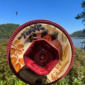 - Fall Glass Garden Flower homemade, red, gold, green , orange garden de…